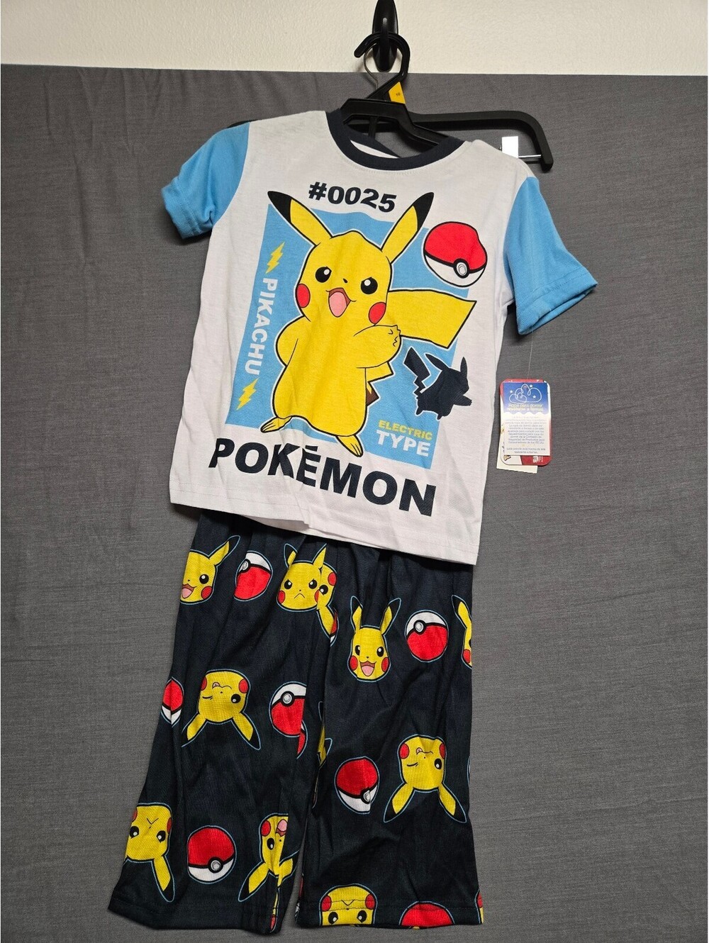 Pokemon Boys 2 Piece Pajama Set XS 4 5